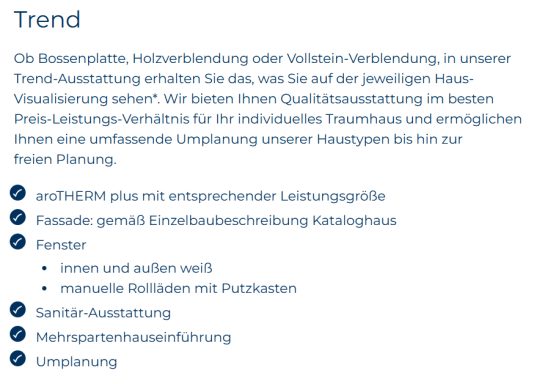 Ausstattung Trend